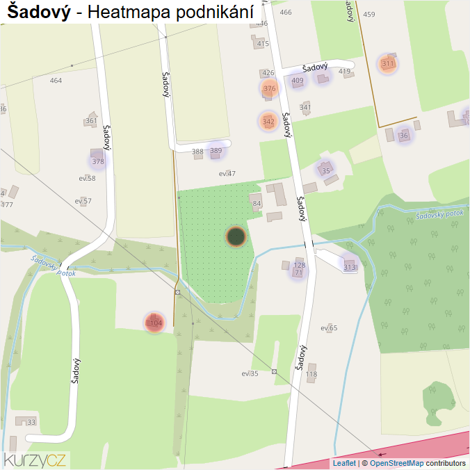 Mapa Šadový - Firmy v ulici.
