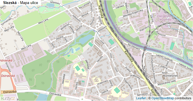 Slezská - mapa ulice