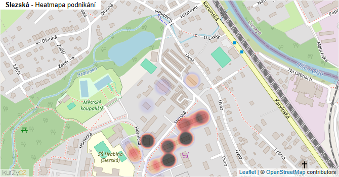 Slezská - mapa podnikání