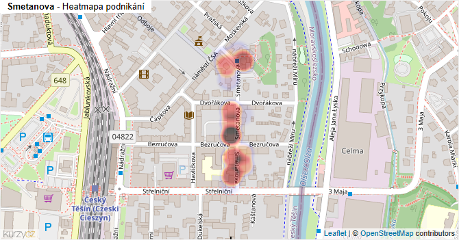 Smetanova - mapa podnikání