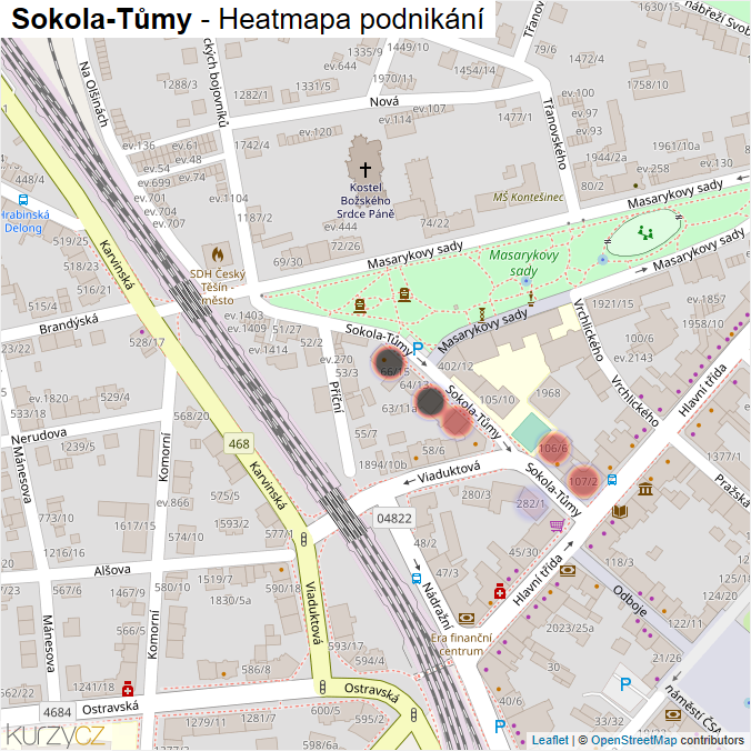 Mapa Sokola-Tůmy - Firmy v ulici.