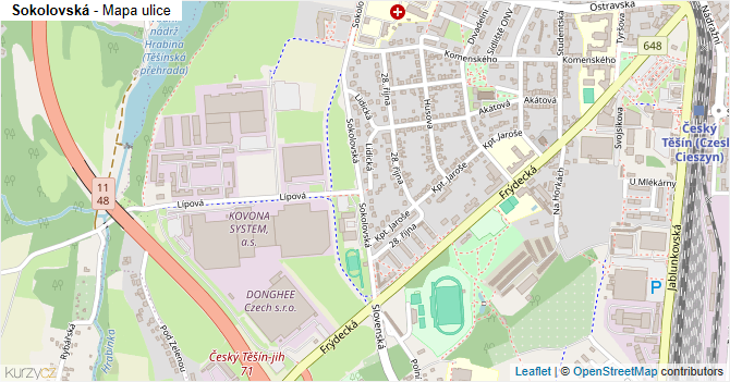 Sokolovská - mapa ulice