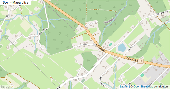 Soví - mapa ulice