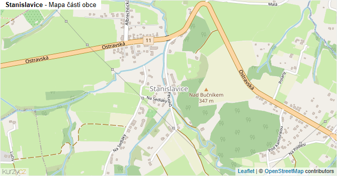 Stanislavice - mapa části obce