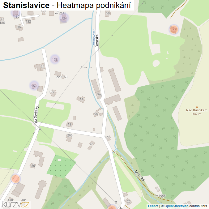 Mapa Stanislavice - Firmy v části obce.