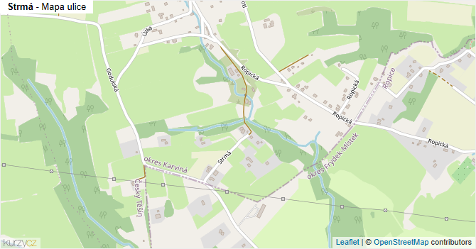 Strmá - mapa ulice