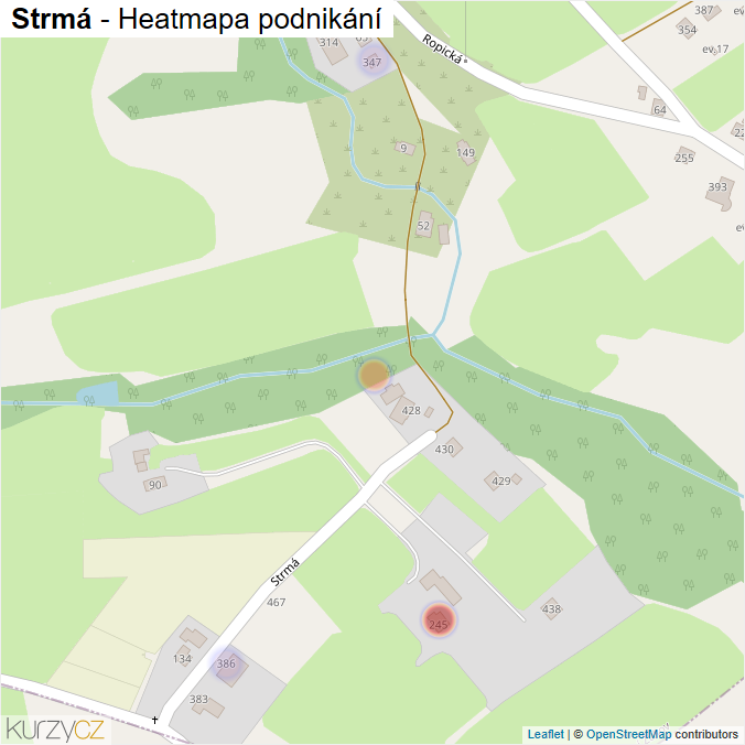 Mapa Strmá - Firmy v ulici.