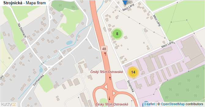 Strojnická - mapa firem