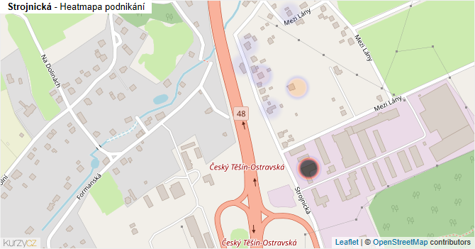 Strojnická - mapa podnikání