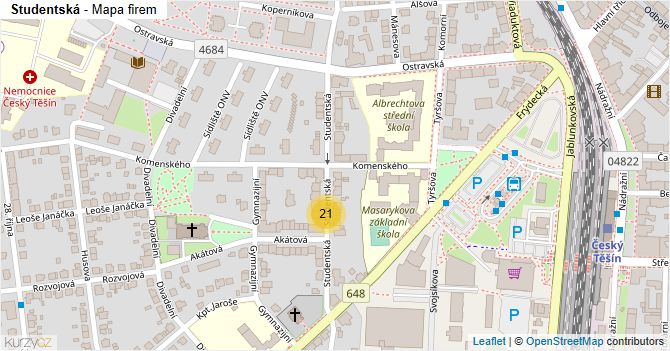 Studentská - mapa firem