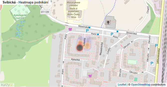 Svibická - mapa podnikání