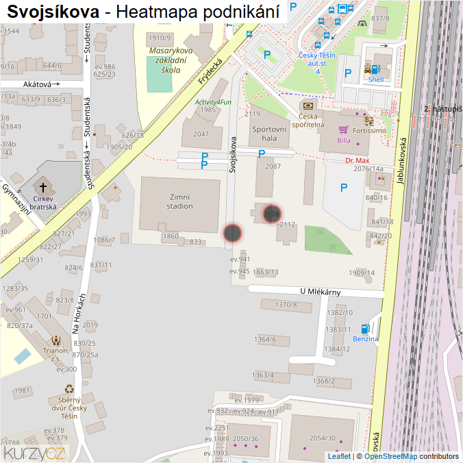 Mapa Svojsíkova - Firmy v ulici.