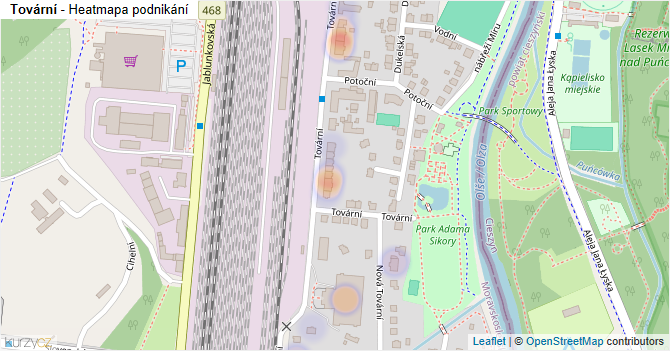 Tovární - mapa podnikání