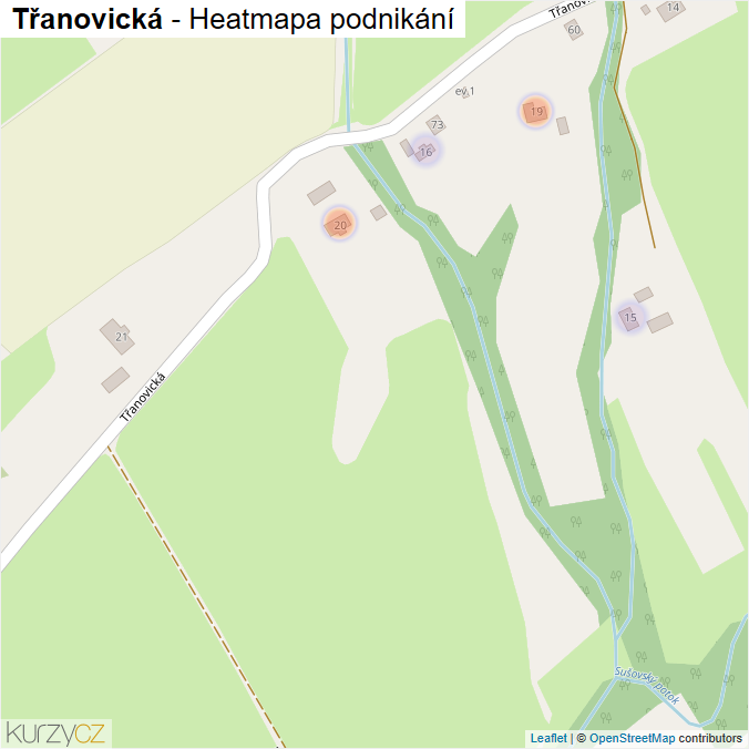 Mapa Třanovická - Firmy v ulici.