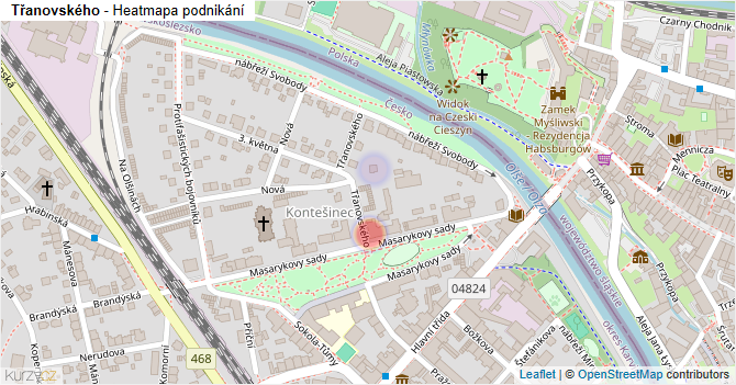 Třanovského - mapa podnikání