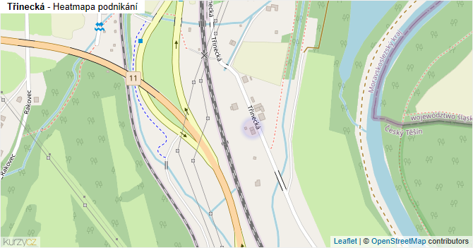 Třinecká - mapa podnikání