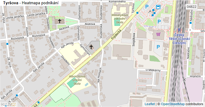 Tyršova - mapa podnikání
