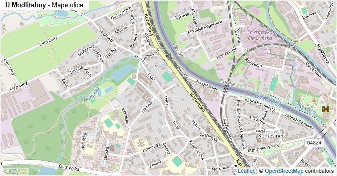 U Modlitebny - mapa ulice