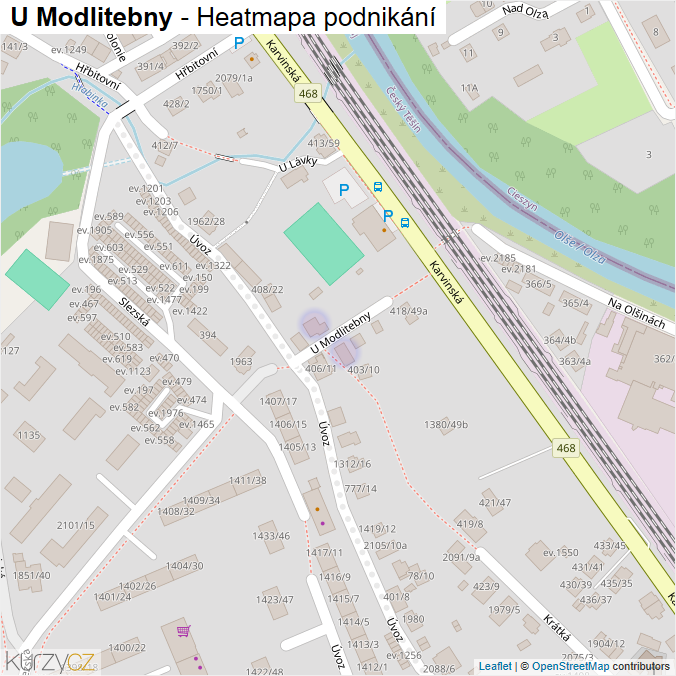 Mapa U Modlitebny - Firmy v ulici.