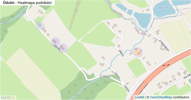 Údolní - mapa podnikání