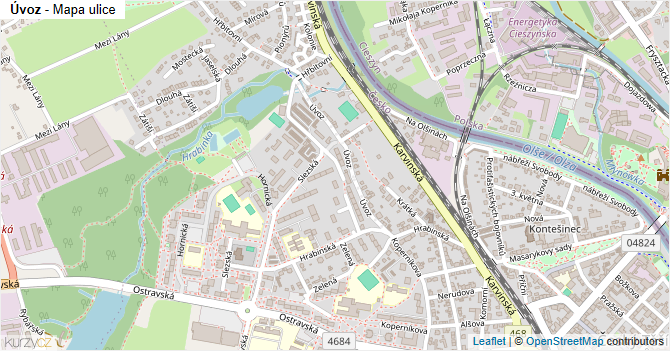 Úvoz - mapa ulice