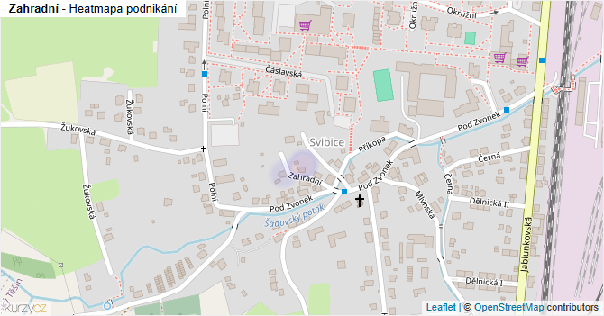Zahradní - mapa podnikání
