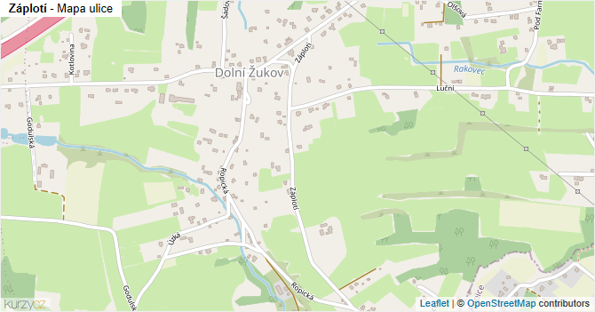 Záplotí - mapa ulice