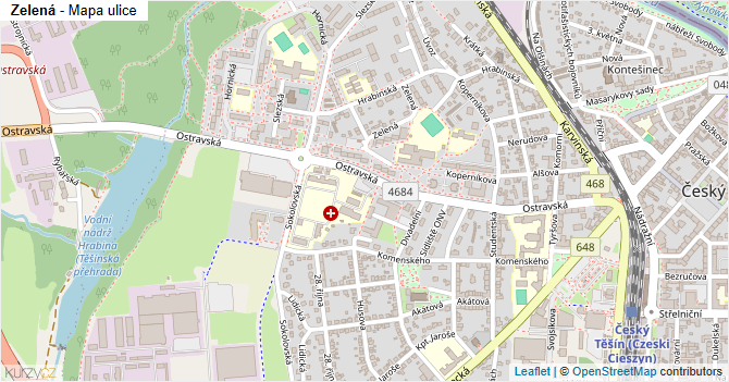 Zelená - mapa ulice