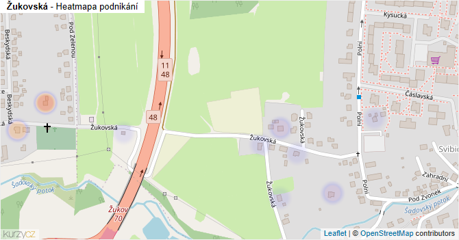 Žukovská - mapa firem