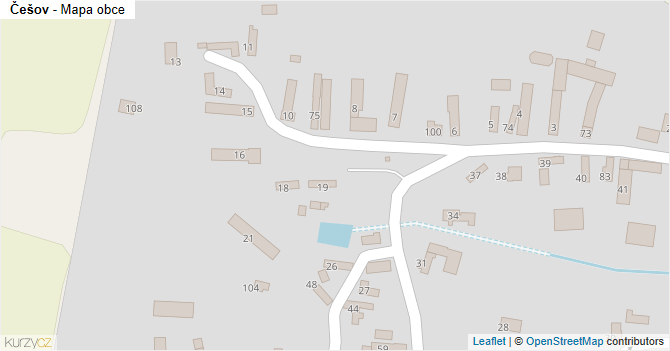 Češov - mapa obce