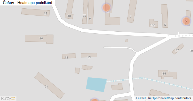 Češov - mapa podnikání