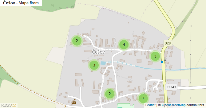 Češov - mapa firem