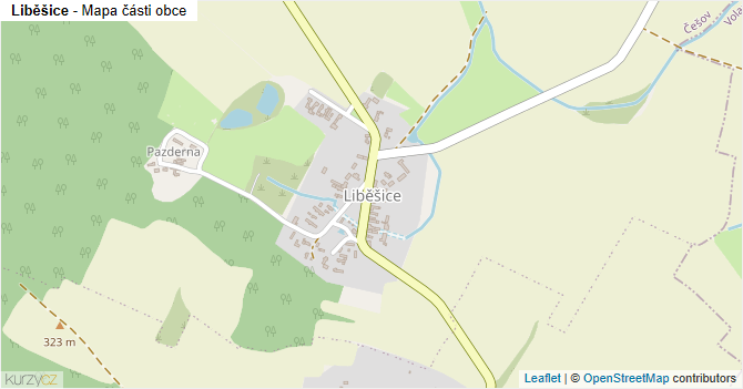 Liběšice - mapa části obce