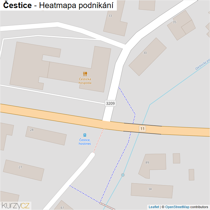 Mapa Čestice - Firmy v obci.