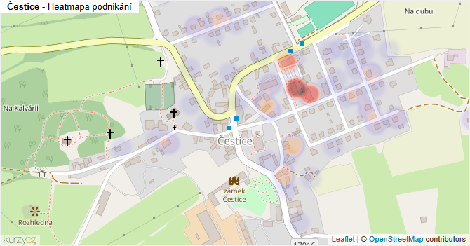Čestice - mapa podnikání
