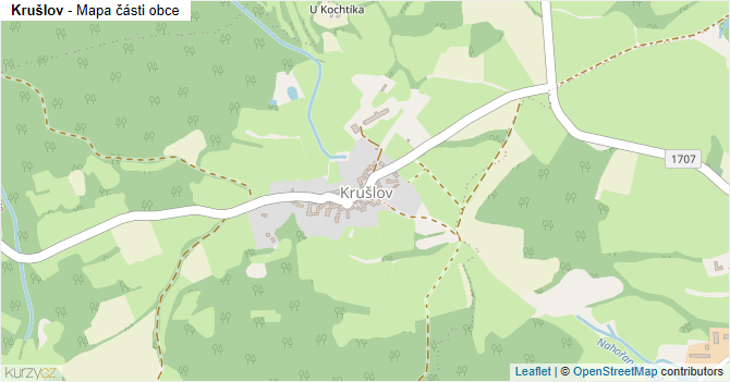Krušlov - mapa části obce
