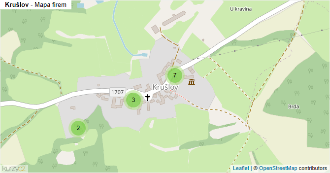 Krušlov - mapa firem