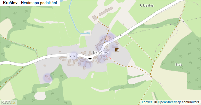 Krušlov - mapa podnikání