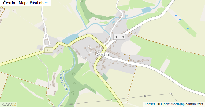 Čestín - mapa části obce