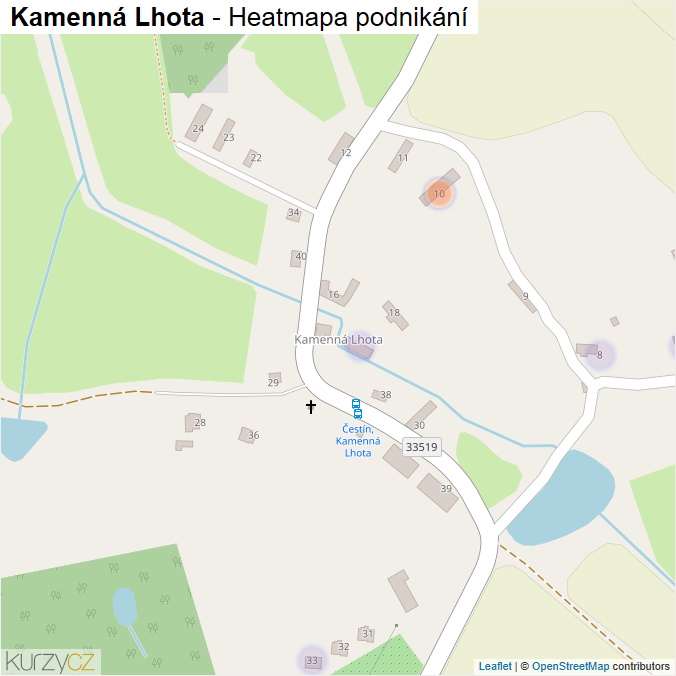 Mapa Kamenná Lhota - Firmy v části obce.