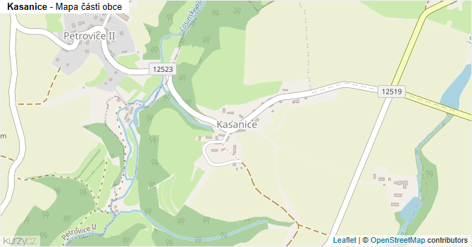 Kasanice - mapa části obce