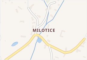 Milotice v obci Čestín - mapa části obce