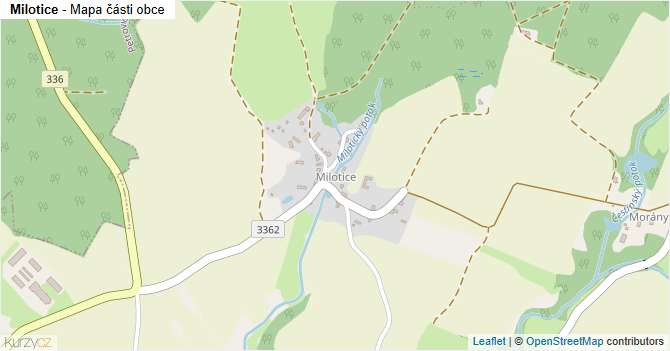 Milotice - mapa části obce
