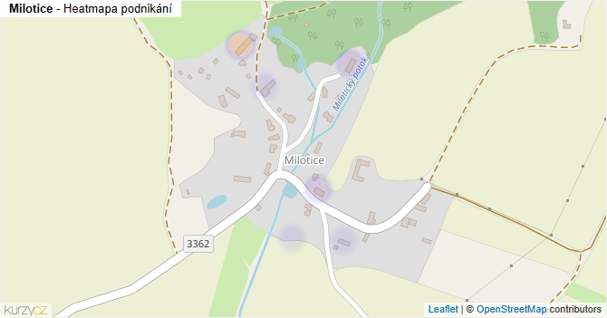 Milotice - mapa podnikání