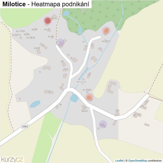 Mapa Milotice - Firmy v části obce.