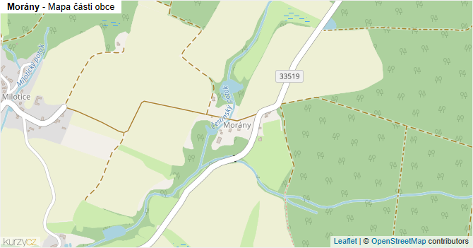 Morány - mapa části obce