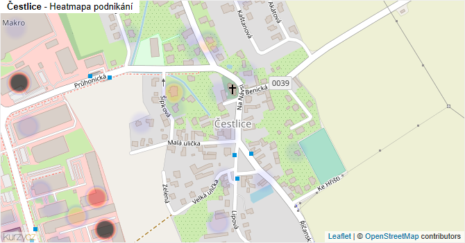 Čestlice - mapa podnikání