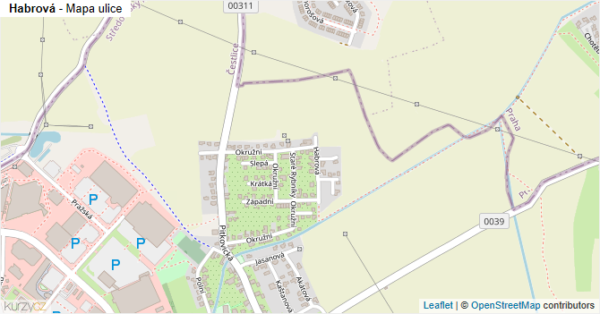 Habrová - mapa ulice