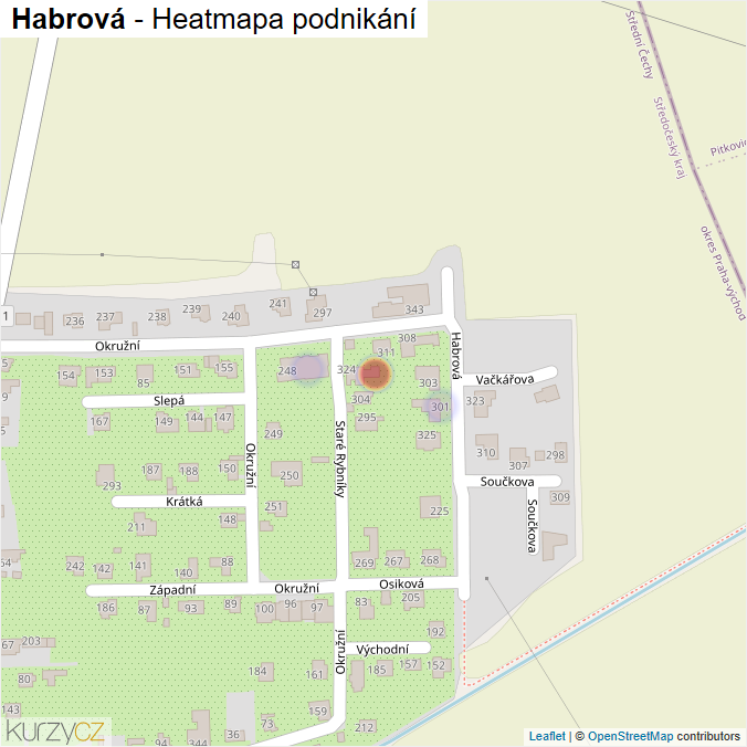 Mapa Habrová - Firmy v ulici.
