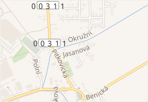 Jasanová v obci Čestlice - mapa ulice